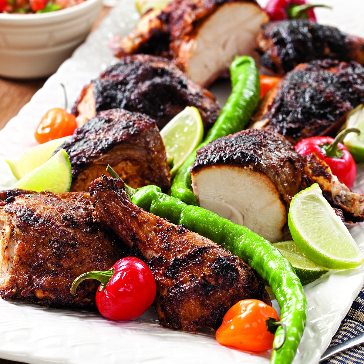 butterflied grilled chicken with a chile-lime rub
