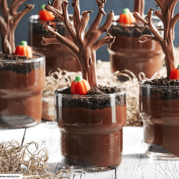 spooky forest pudding cups